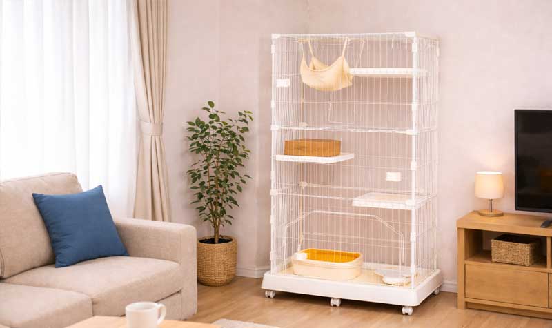 リビング猫ケージの設置